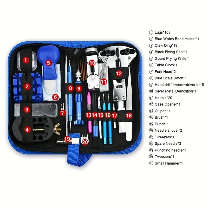 Watch Opener Repair Tool Kit Screwdriver Pin Hammer Set - Temu