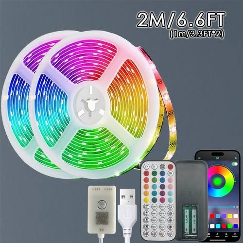 2m 20m 30m led color changing light strip featuring a 44 key ir remote app control and single button operation usb it brightens up dark areas and allows for free layout of strip it offers and adjustable colors