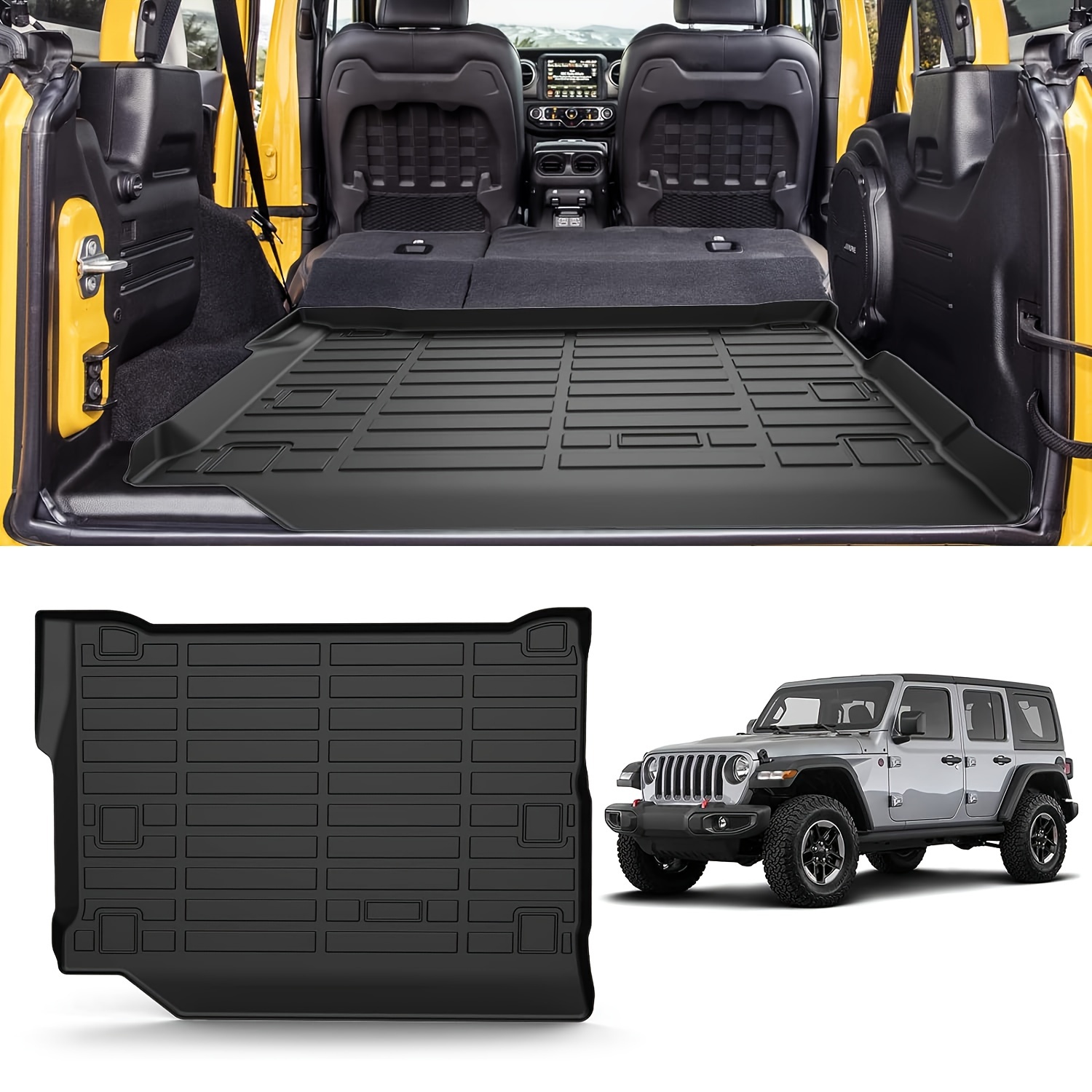 

Trunk Mat For Jeep For Wrangler 4xe, Car Trunk Protector All-weather Rear Cargo Area Mat Protective Floor Mat For 2021-2023 For Jeep For Wrangler For 4xe