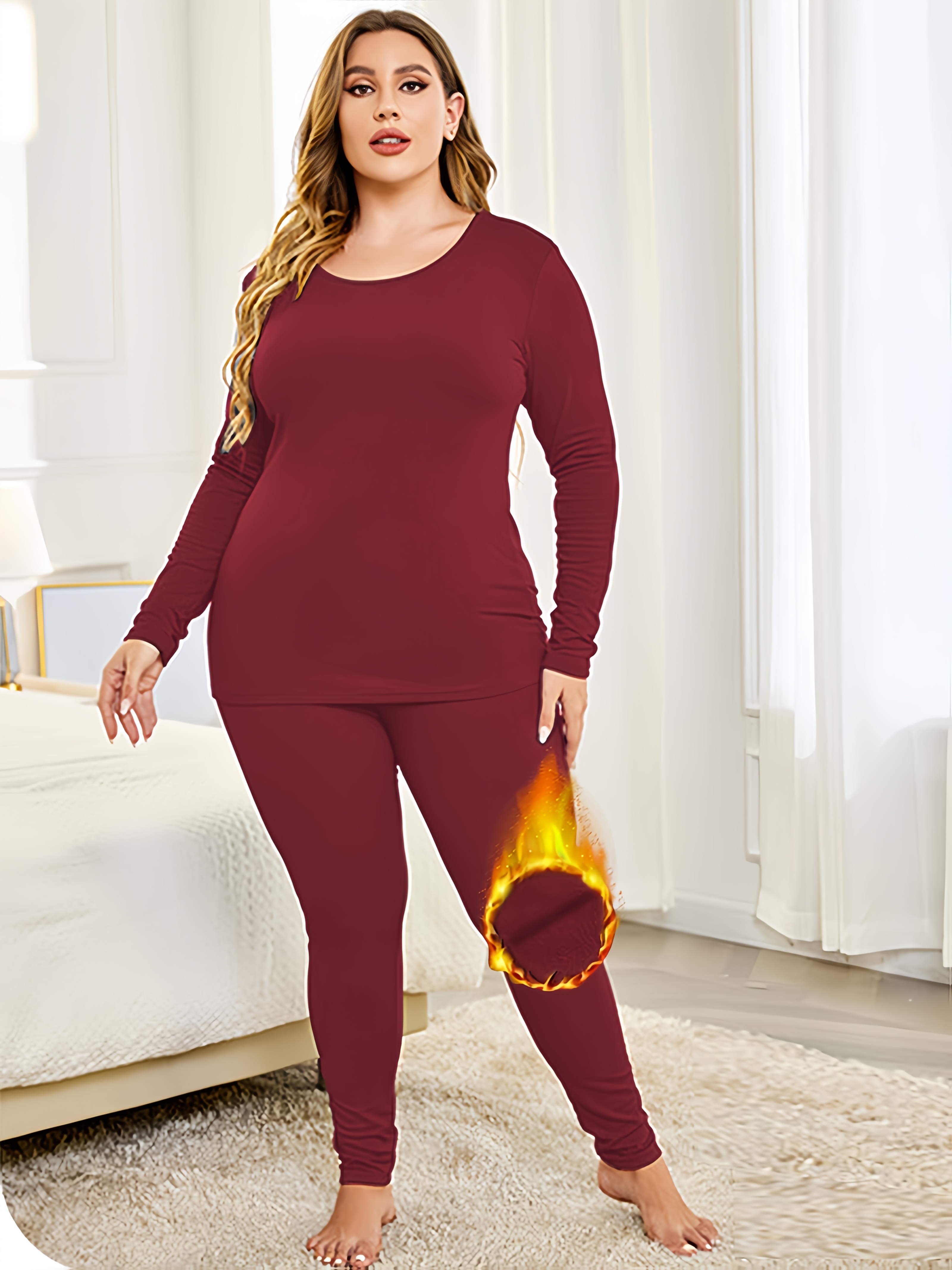 plus size womens sports thermal underwear set 1xl 5xl five Temu