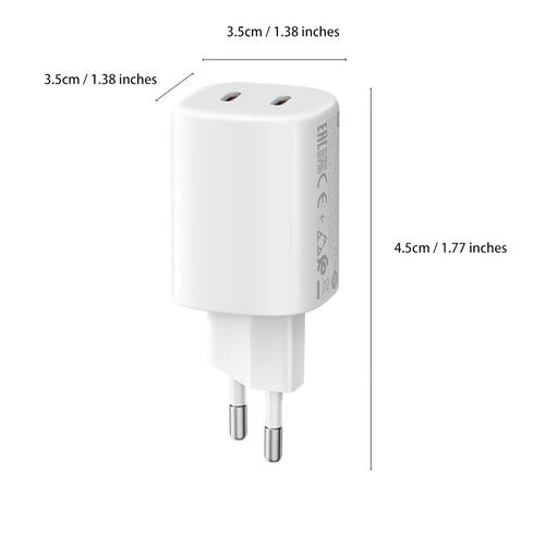 adaptateur xiaomi 45w charging (2 ports) | les 2 usb- 3.0 pd3.0 qc2.0 pps, compatible avec iphone 17, air, pro, ipad, | , protection les , charge rapide, idéal pour les