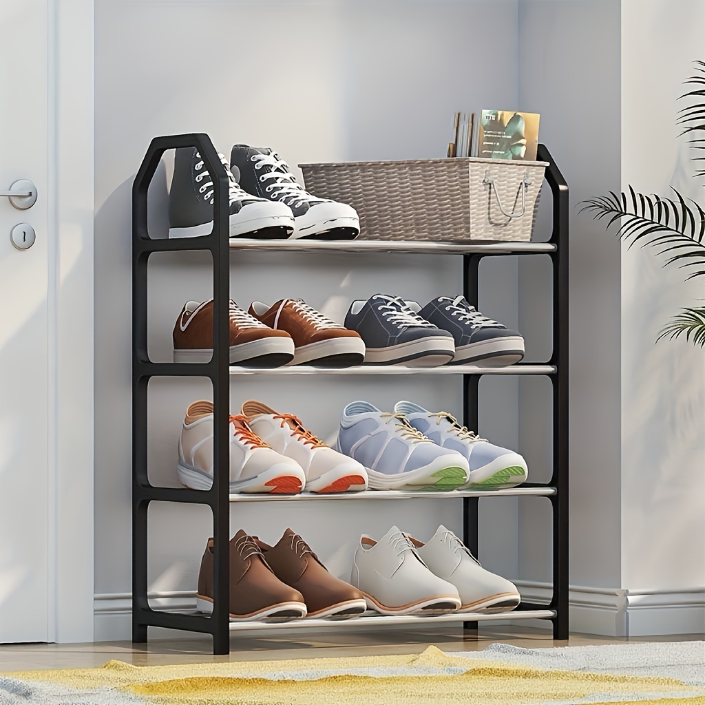 

Space-saving 4-tier Plastic Shoe Rack - Easy Assembly, Large Capacity Organizer For Entryway, Dorm, Bedroom - 16.5"w X 20"h