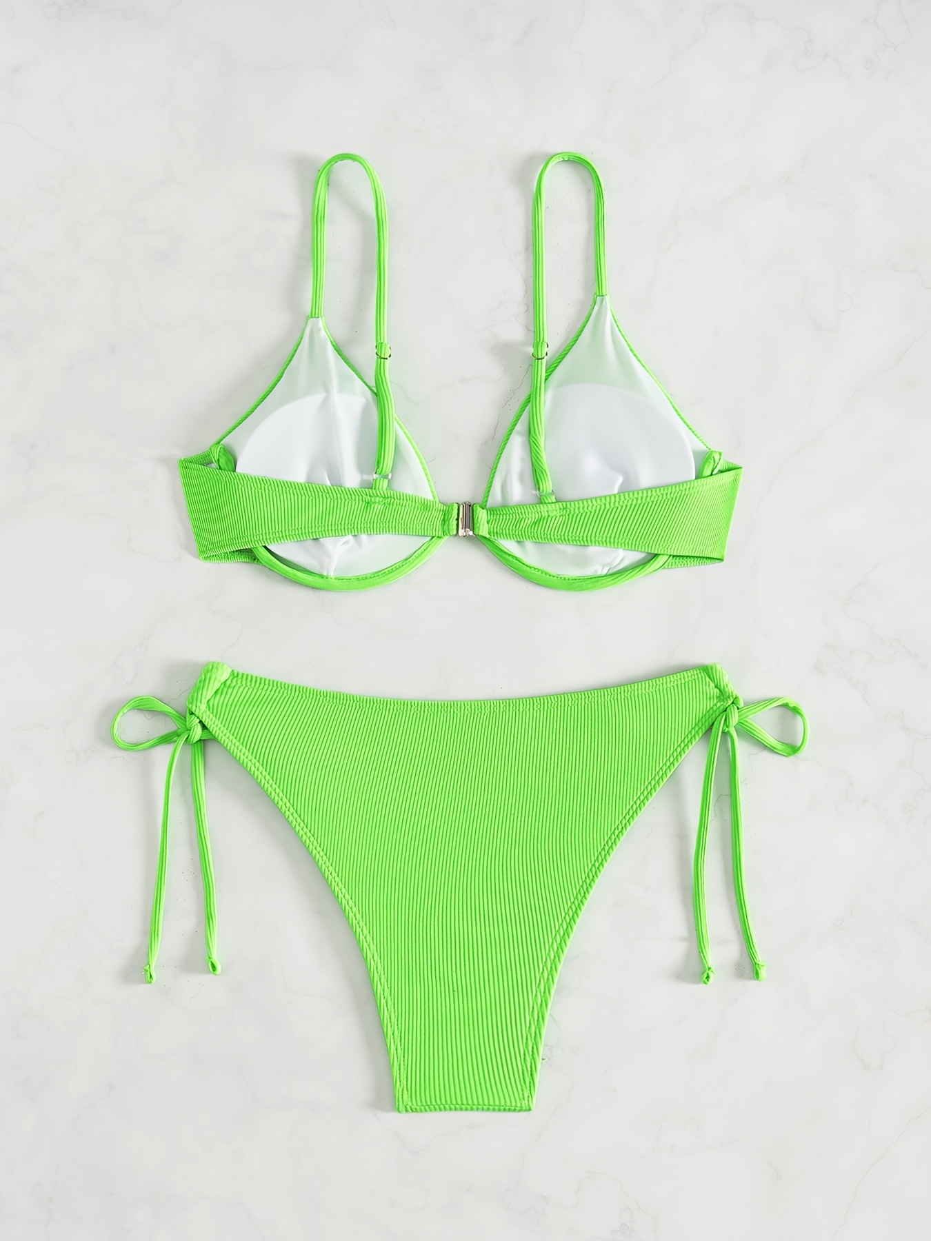 2024 New Arrival - Vibrant Yellow Strapless Bikini Set with Steel Support & Tie-Up Design for Women, High Stretch Polyester Blend, Perfect for Swimming & Beach, Beach Attire|Vibrant Swimsuit|Stretchy Fabric