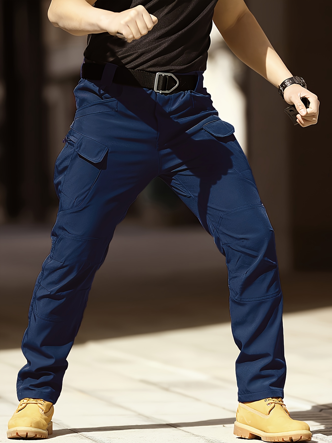 Pantalon de randonnée léger avec poches zippées pour homme - Imperméable - Séchage rapide - Pour voyage, pêche, travail - Pantalon de jogging actif - Pantalon d'alpinisme - Pantalon décontracté