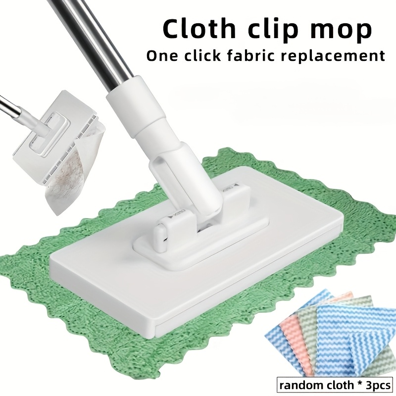 E-shop 1 Freihändiges automatisches Wischmopp-System + 3 Reinigungstücher, Ein-Klick-Funktionswechsel für Stoff, robuste ABS-Struktur, platzsparendes