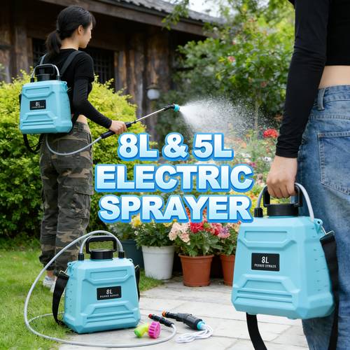high labor saving electric sprayer with large capacity kink resistant hose and backpack design