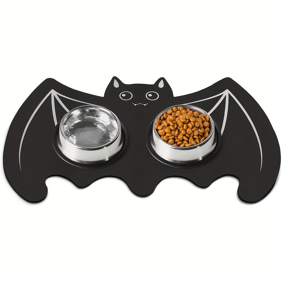 TEMU Halloween Pet Mats For Food And Water Food Mats Pet Feeding Mat Anti-slip No Stains Quick Dry Floors Waterproof Placemat For Pet Food Water Bowl