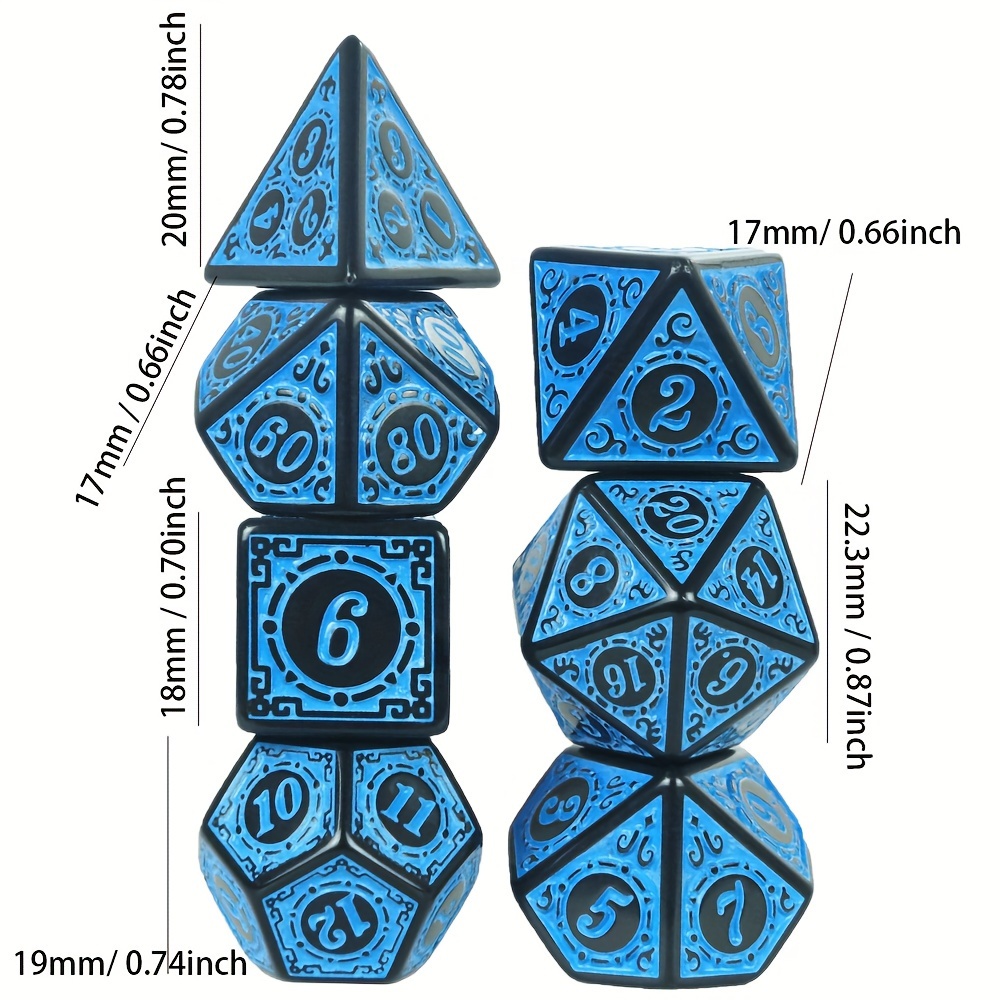 DND Dice Set - 30 X 7 Polyhedral Dice with Drawstring Bag