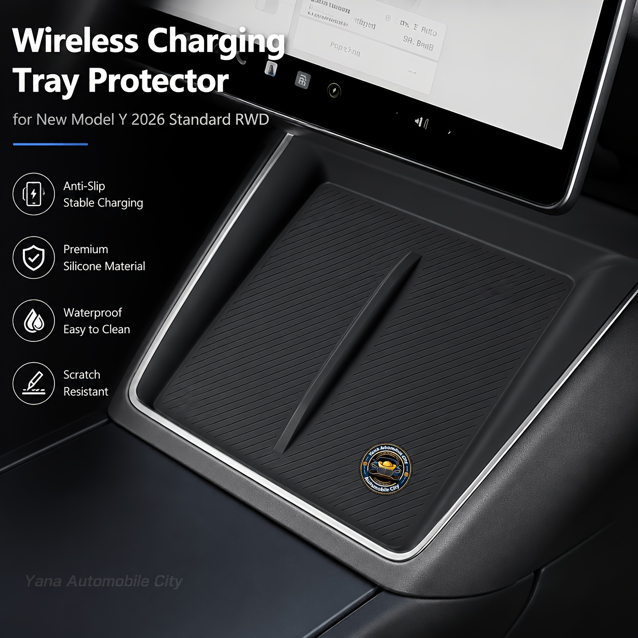 TEMU For 's New Y Standard Rear Drive 2026 Universal Wireless Charging Board, Mobile Phone Protective Cover, Car Interior Modification- Upgrade