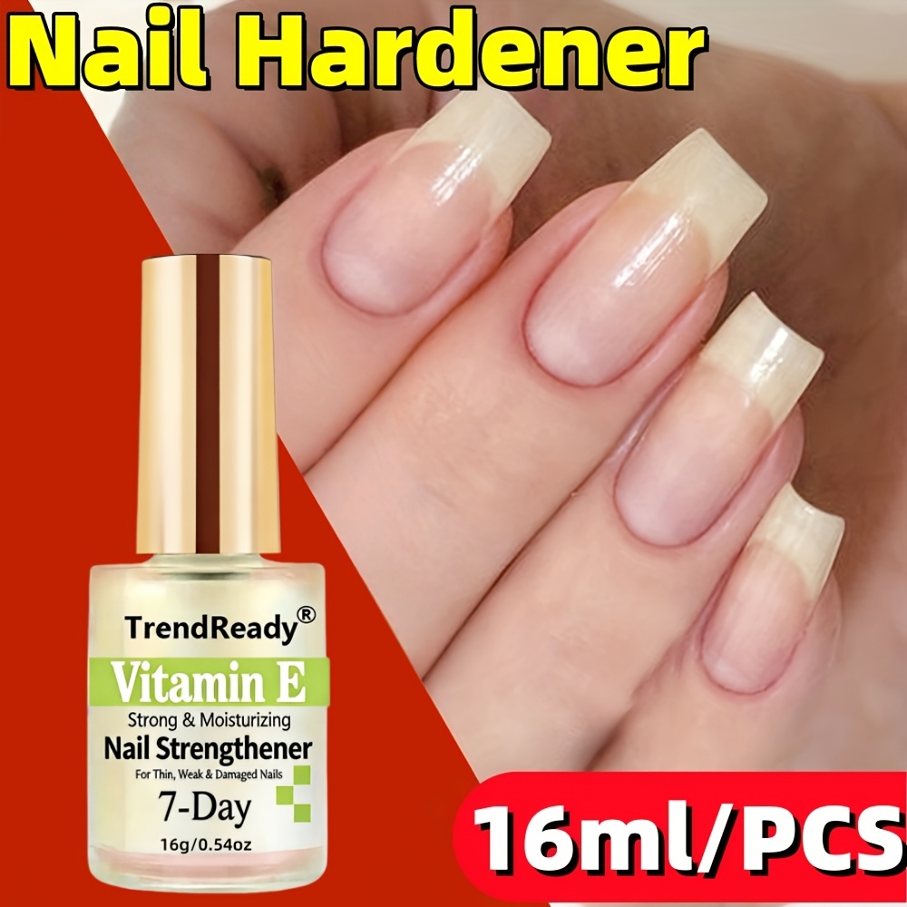 TEMU 1pc Clear Nail Hardener , Strengthening Polish With Keratin And Collagen, Prepares Nails For Color, Prevents Yellowing And Staining, , Adds