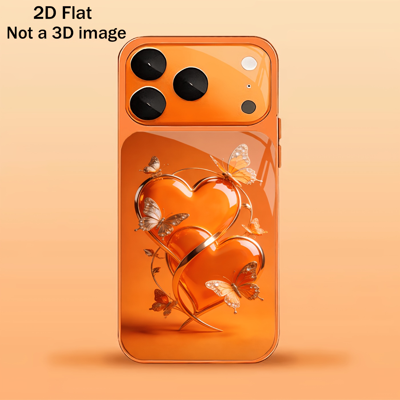 TEMU Phone Case - 2dflat Crystal Pattern, Orange Glass Phone Case, Suitable For Iphone17/17pro/17air, 16/16pro/16promax/16plus,