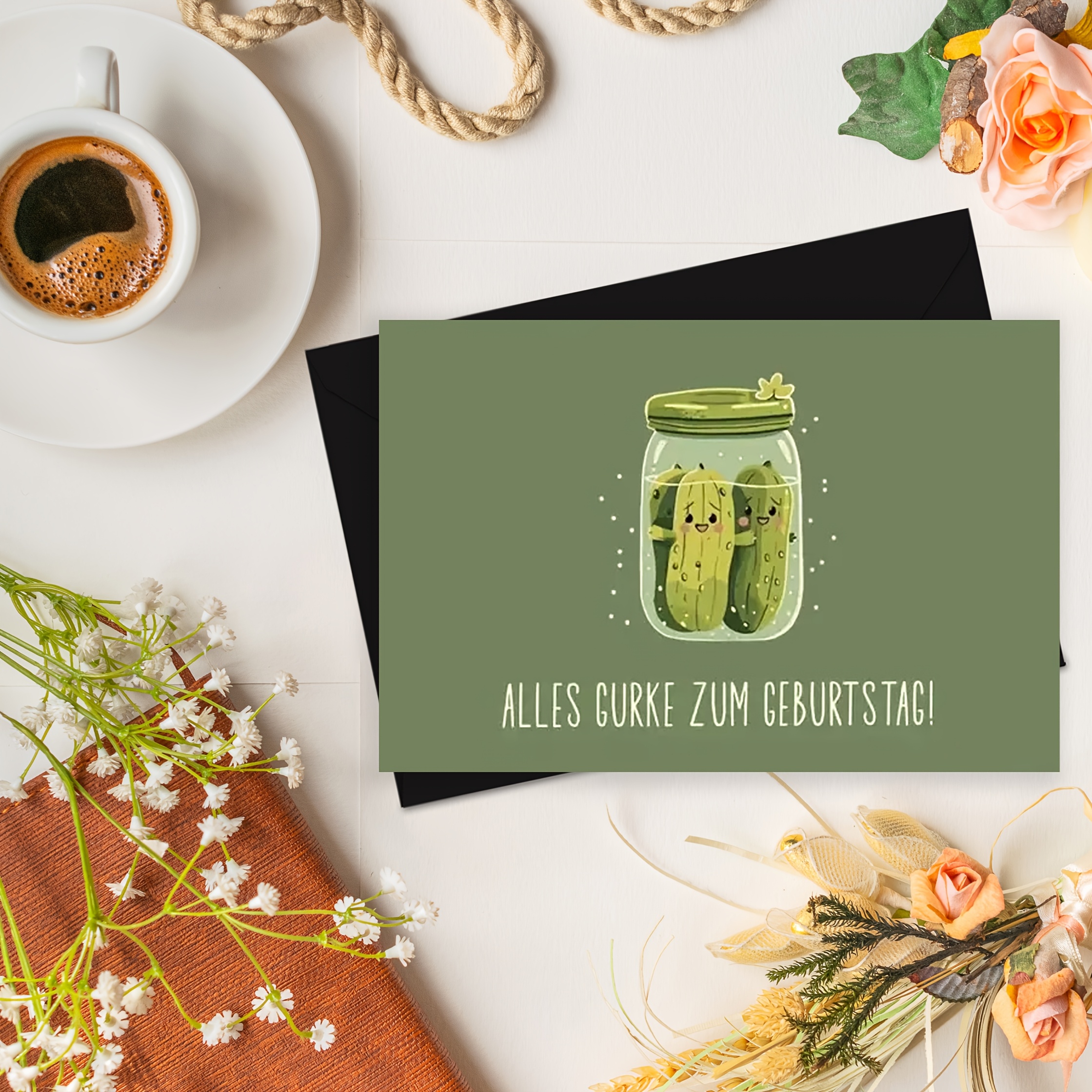 A German-themed Birthday Card Featuring Pickles, Perfect For Celebrating Birthdays, Parties, And Holidays, And A Great Gift For Family, , Colleagues, And