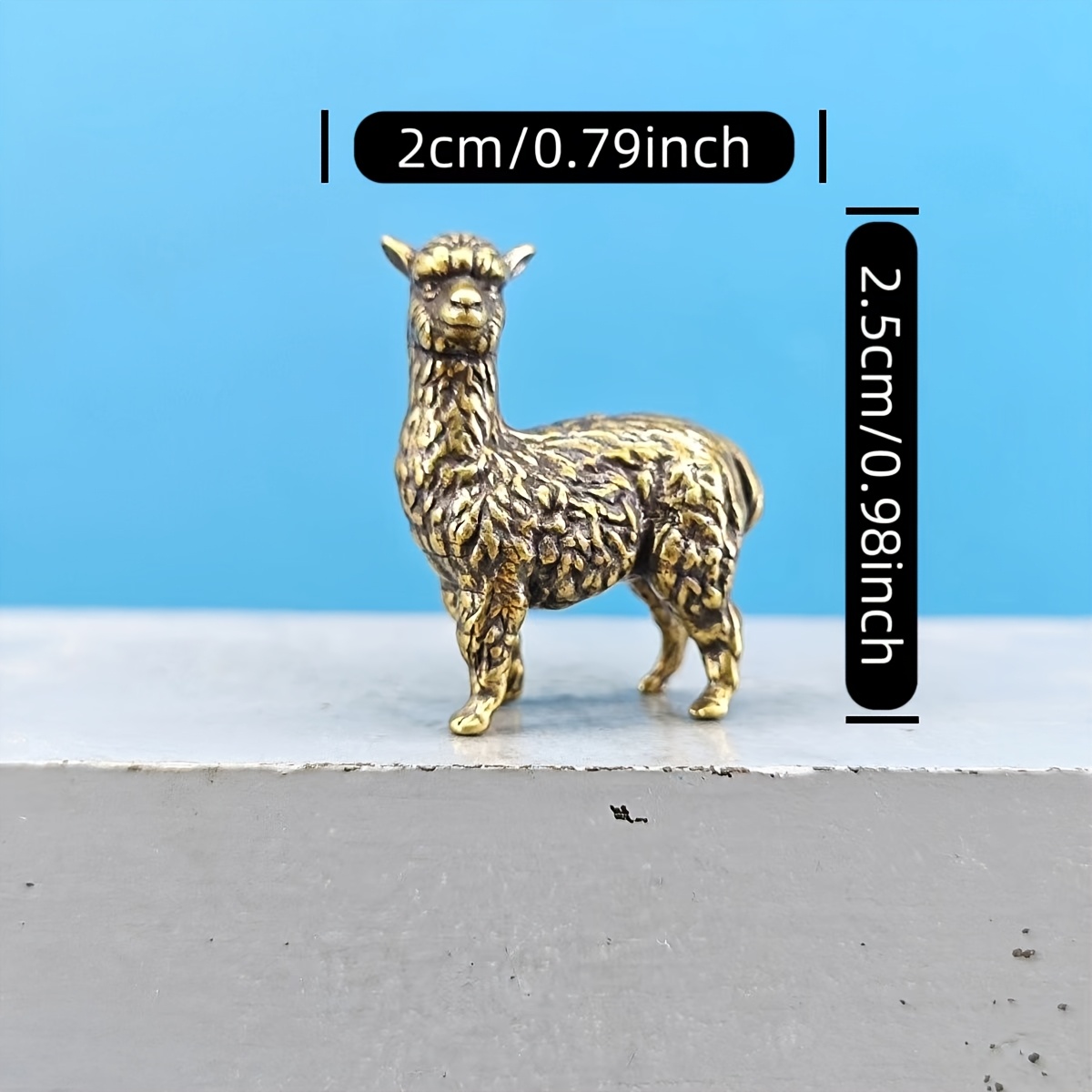 TEMU Miniature Rurale Vintage en Laiton Simulée Llama , Modèle de Chat , Jardin de , Bonsaï, Aquarium, Micro Paysage, Figurine de Décoration, Petite