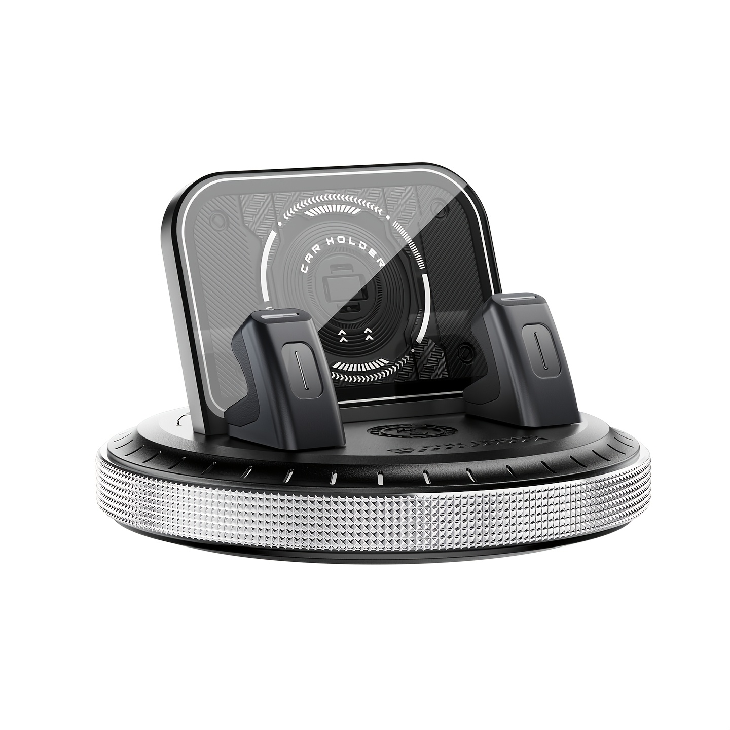Car Phone Holder Mount, [360° Rotation+thick Case Friendly] Cell Phone Car Mount With Adjustable Spring Clip, Universal Dashboard Phone Holder For Iphone
