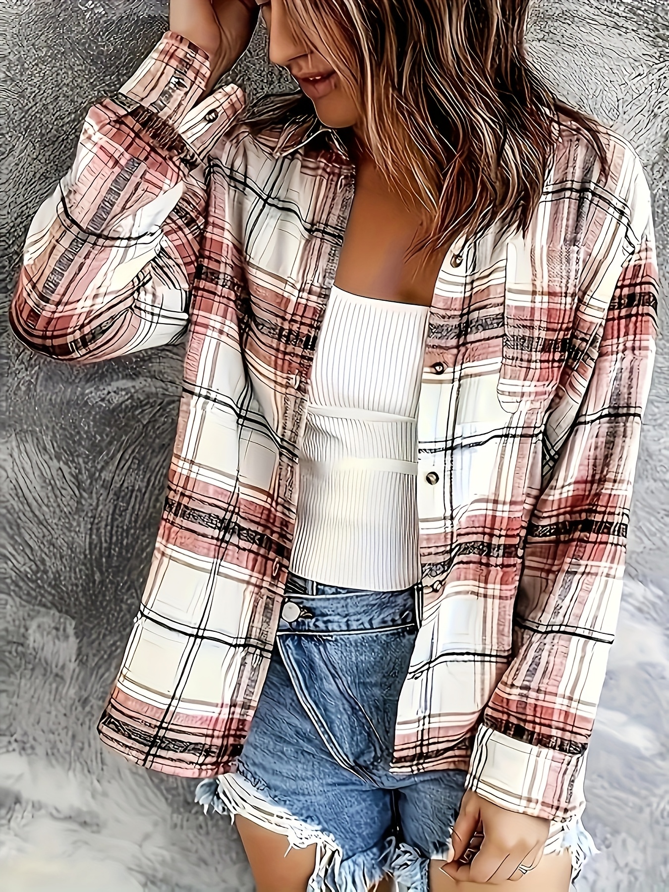 women flannel shirts sold on Temu United States