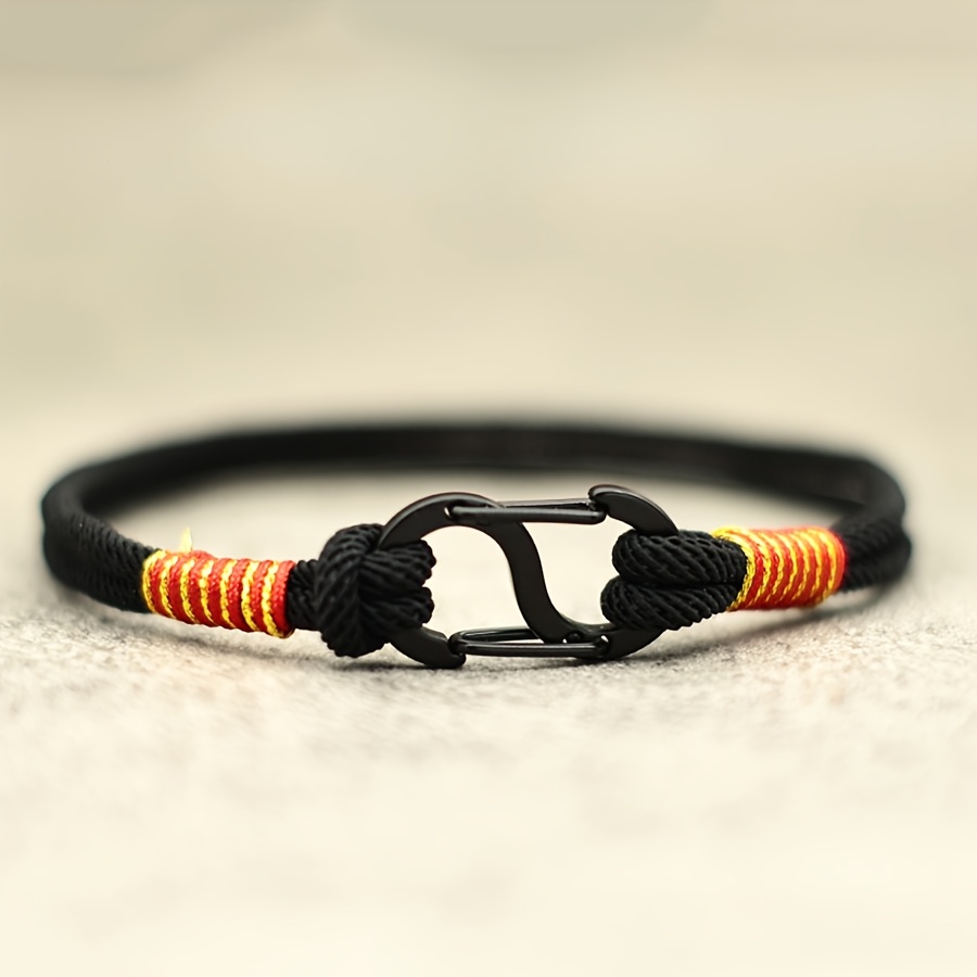TEMU 1pc Minimalist Braided Bracelet With 3mm Nylon Rope Cord And Clasp, Jewelry Bracelet For Men