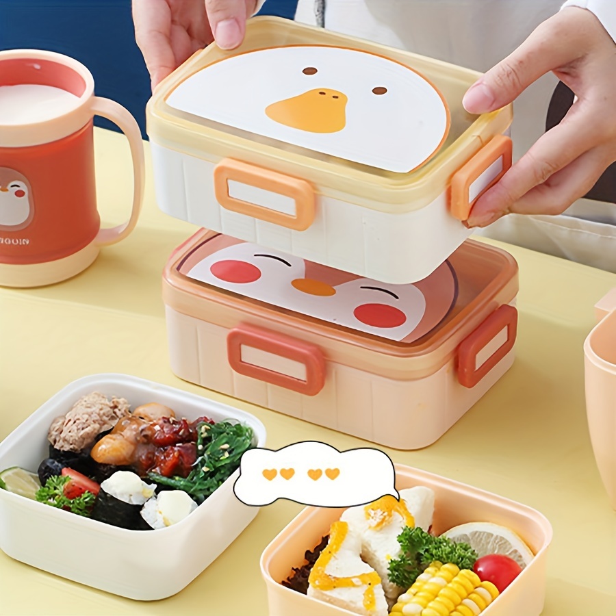 1pc Portable Camping Food Storage Container, Cute Fruit Shaped Plastic  Divided Lunch Box For Office Workers