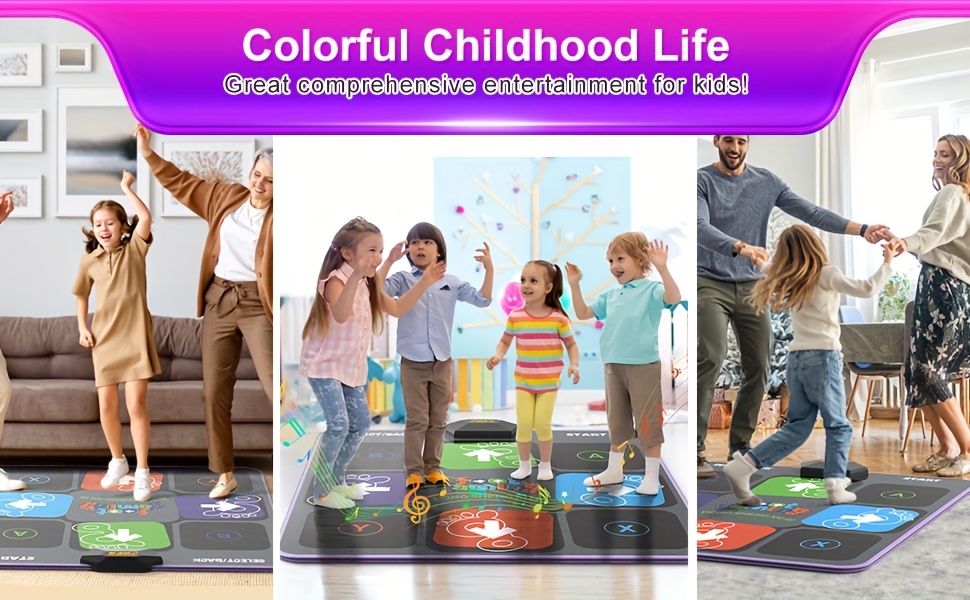 Dance Mat For Kids And Adults, Plug And Play Electronic Dance Pad Game For TV, Fun Kids Dancing Exercise Game, Xmas Birthday Gifts Ideas For 3-12 Year Old Girls And Boys