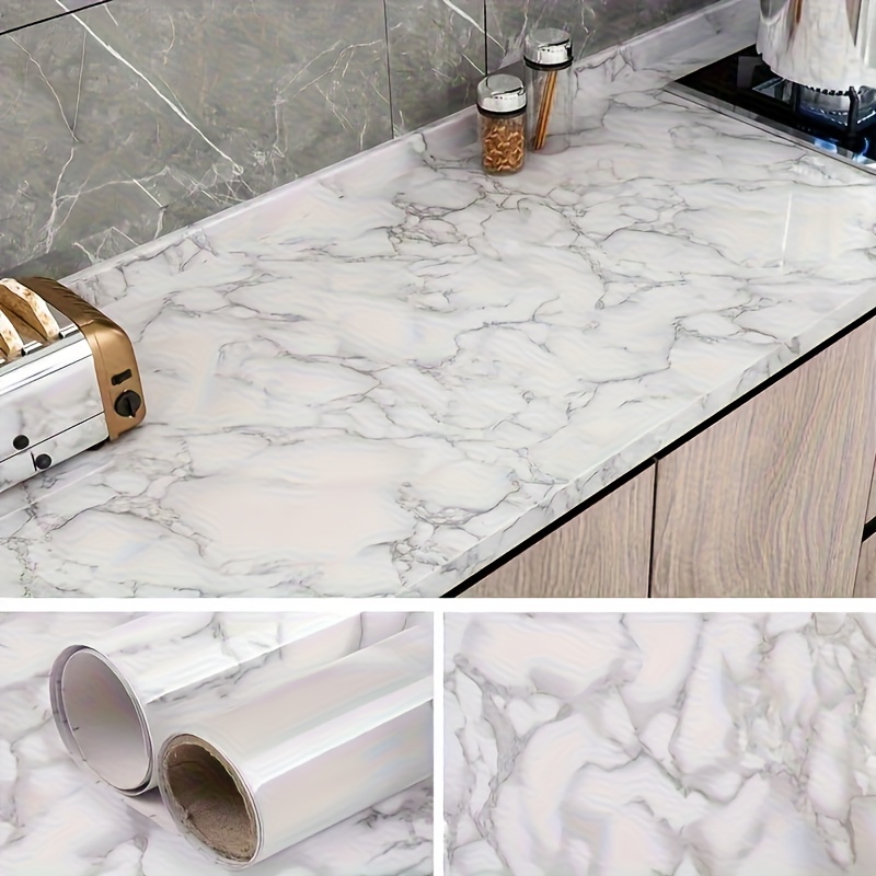 A Roll of PVC Wallpaper, Self-adhesive, Waterproof, Oil-proof, Dirt-resistant, Removable, Suitable for Bedrooms, Cabinets, Living Room Furniture Renovation, Easy to Stick and Peel-off-