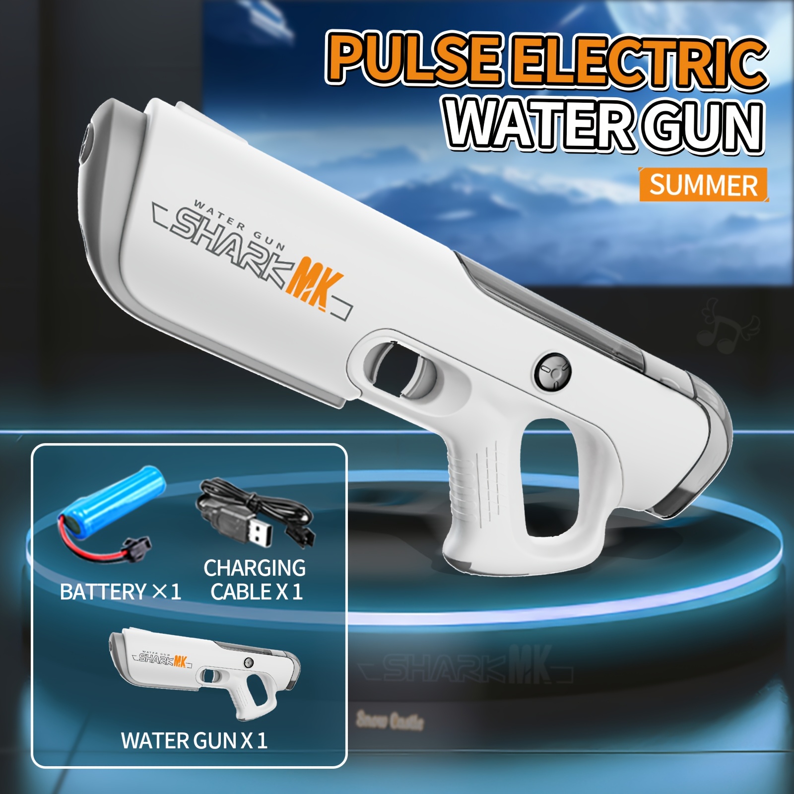Electric Water Gun with Large Water Tank & Long-Lasting - Powerful Shooting Range, Ergonomic Grip, Automatic Drain System, Parent-Child Interactive Outdoor Water Blaster for Summer Fun, Pool, Beach, Backyard - Ideal for & Adults (/Gray/White) - Durable & Portable Design, Large-Capacity Water Storage, Long-Lasting Range, Easy-to-Use with Ergonomic Handle for Outdoor Play, Mini Water Pistol, Water Blaster Gun, Water Gun Glocks, Plasma Water Gun, Water Gun Mini, Water Gun Pistol