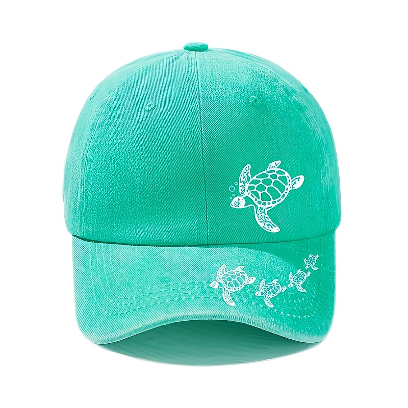 E-shop 1 Stück bequeme Baseballkappe mit Schildkrötenfamilien-Design | Cartoon-gefärbte, lässige Mütze, geeignet für Damen und Herren