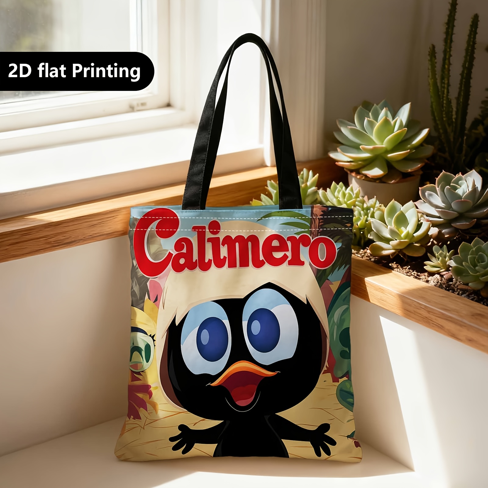 TEMU Un shopper portatile che pu簷 a spalla o a , realizzato in. un design 2D a di , un personaggio dei animati raffigurato come un . Questo borsa 癡
