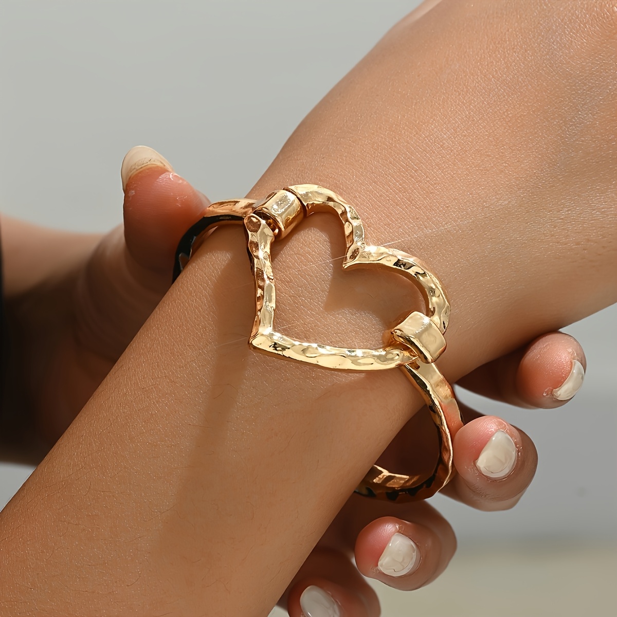 Alloy Open Heart Bracelet for Women