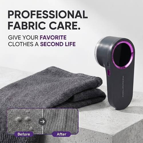 item picture with 2 cleaning brushes usb rechargeable fabric shaver with portable lint remover fuzz bobble pill remover for sweaters coats blankets socks scarves plush and travel use