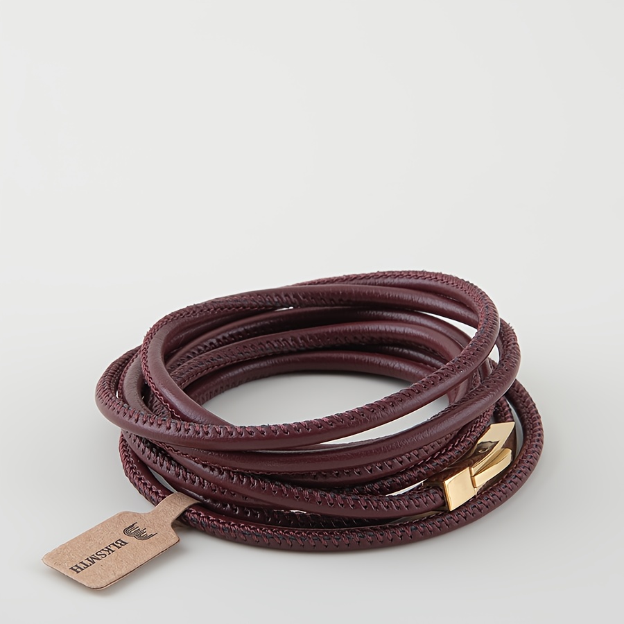 TEMU Blksmth Women's Luxurious Multi-loop Wrapped Stacked Bangle