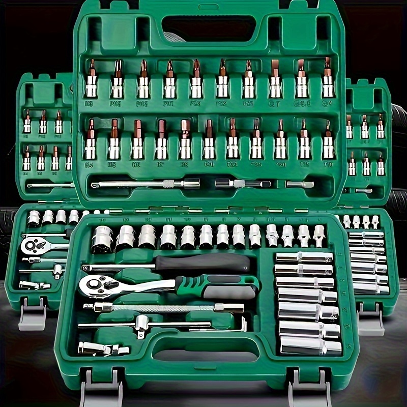 

53-piece Home & Outdoor Repair Tool Kit With Quick Ratchet, Keys & Furniture Tools - Durable Metal Multi-tool Box
