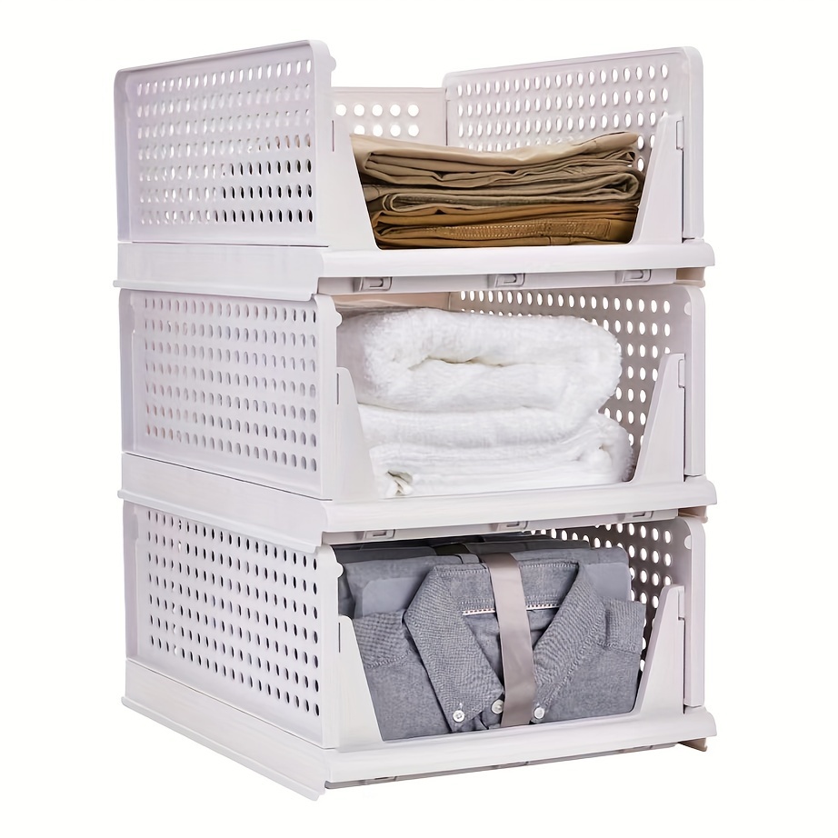 Caja de almacenaje Irfora 3 cubos de almacenamiento con tapas, cajas de  almacenamiento plegables de lino y algodón con tapas, organizador de  armario plegable con tapa para el hogar, dormitorio, ofici