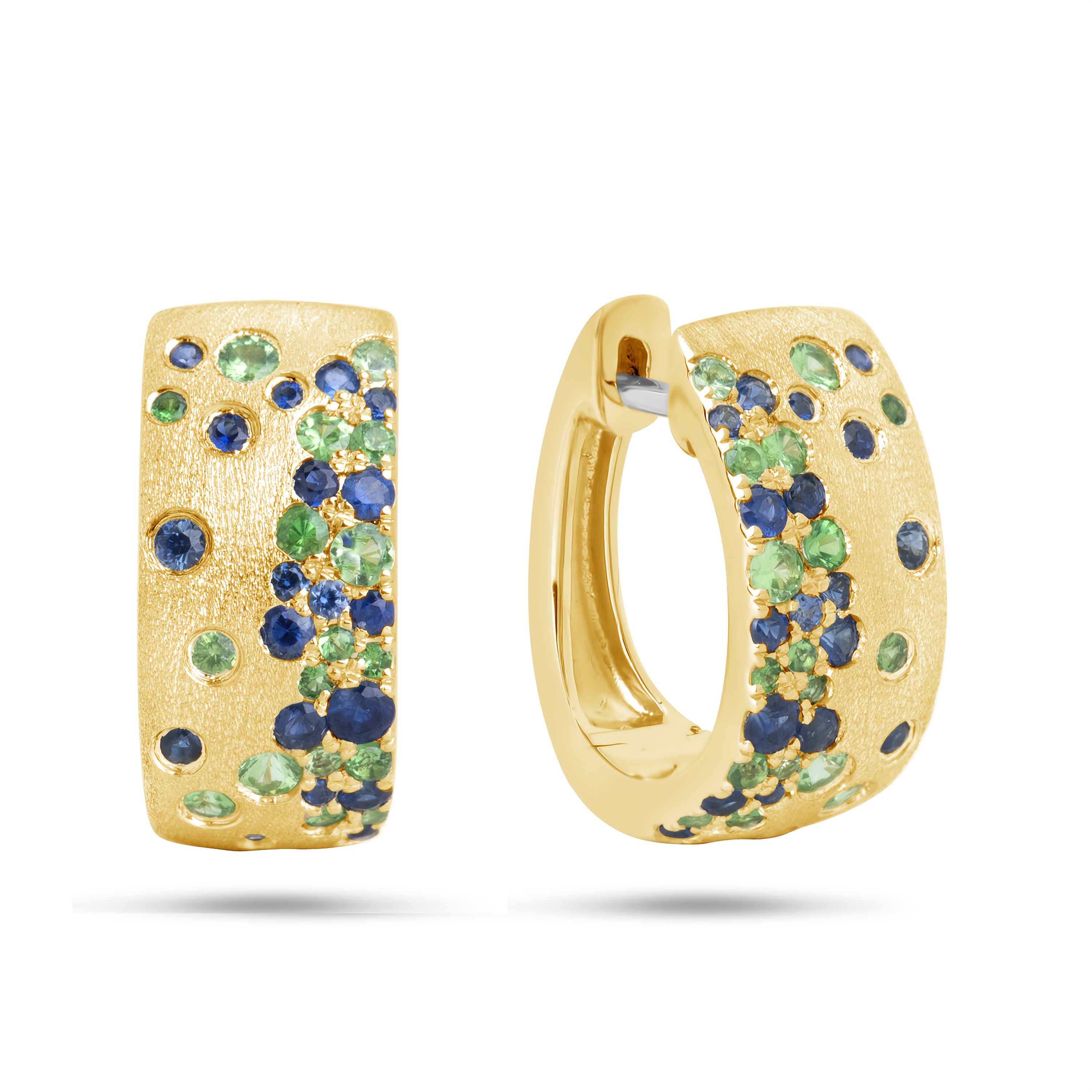 Women's Plated Bohemian Hoop Earrings with Studs