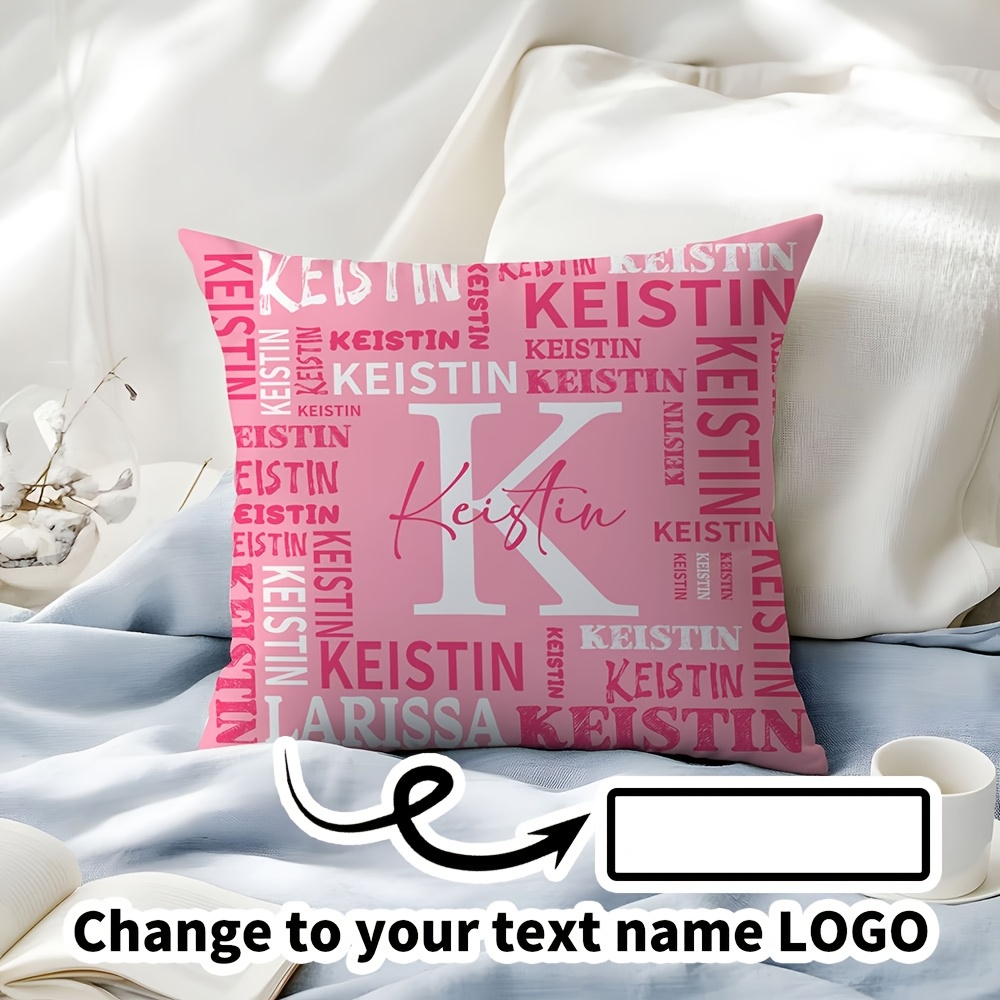 TEMU Customized Pillowcase With Name Logo, Personalized Double-sided Printed Pillowcase, Custom Sofa Pillowcase, Holiday Birthday Gift (no Filler)