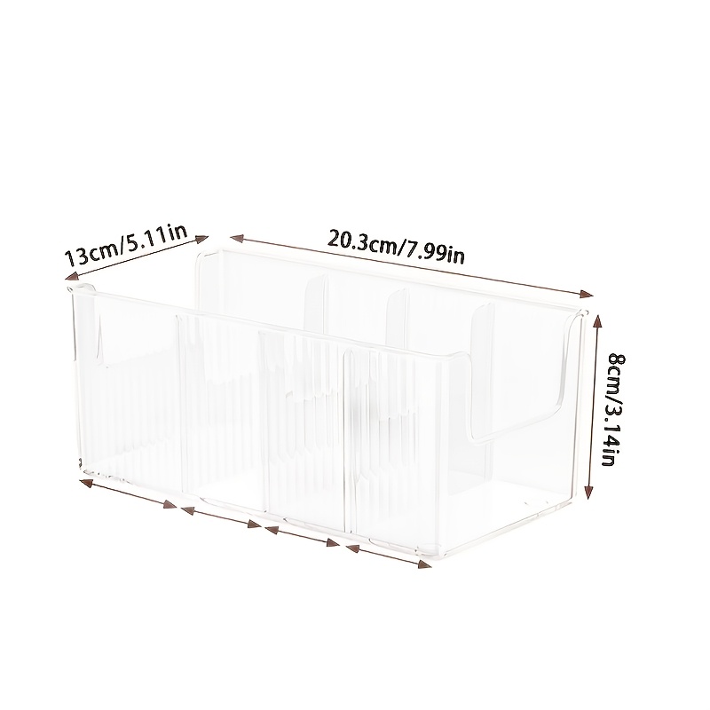 Image of Four-compartment Large Capacity Transparent Belt Storage Box, Plastic Desktop Organizer Tray For Belts, Watches, Cosmetics, Skincare Products, Jewelry And Dressing Table Organization