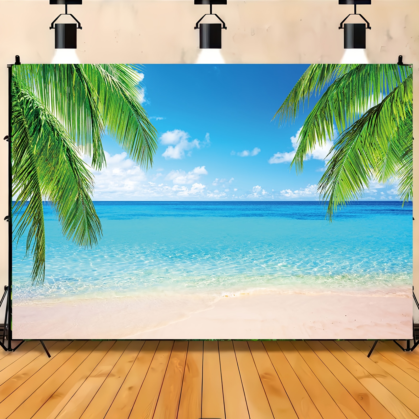 Toile De Fond Déco Plage Tropicale - Fond Photo île Océan Pour Fête Enfants