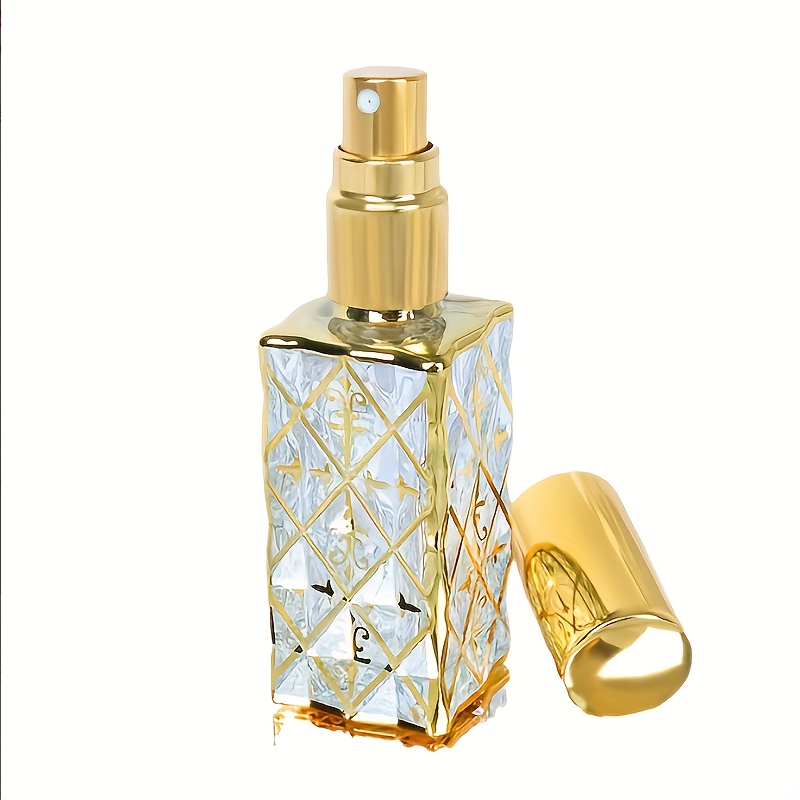TEMU 6pcs Set Of High-end Refillable Empty Glass Bottles, 12ml Bulk Perfume Atomizer Bottles With Stamping And Mesh - Leak-proof, Decor And Gift For