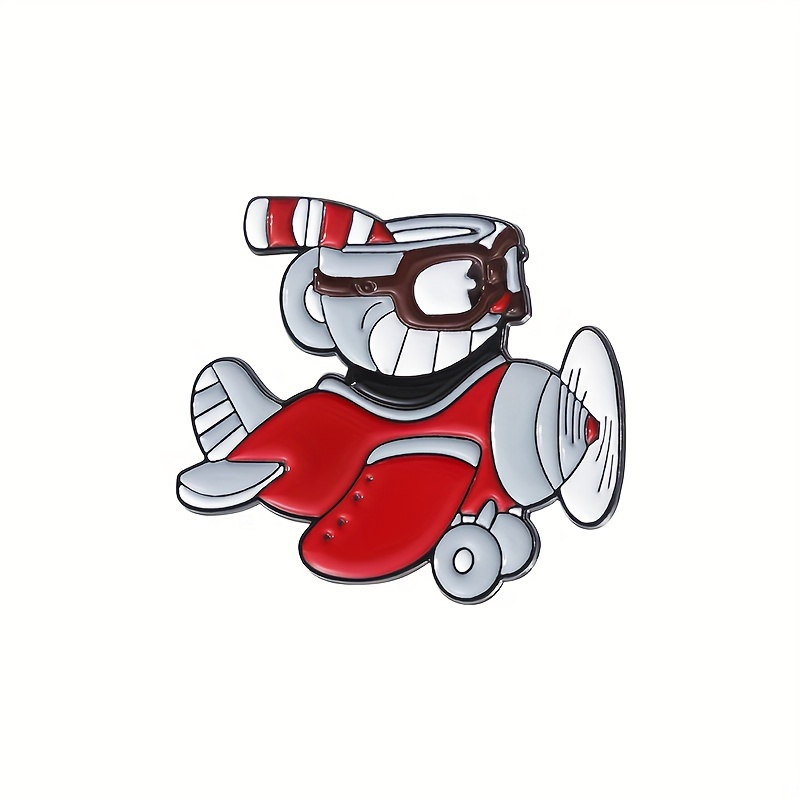 TEMU Broche de 1/2 piezas de taza de aviación creativa de dibujos animados, metálica versátil para taza para que