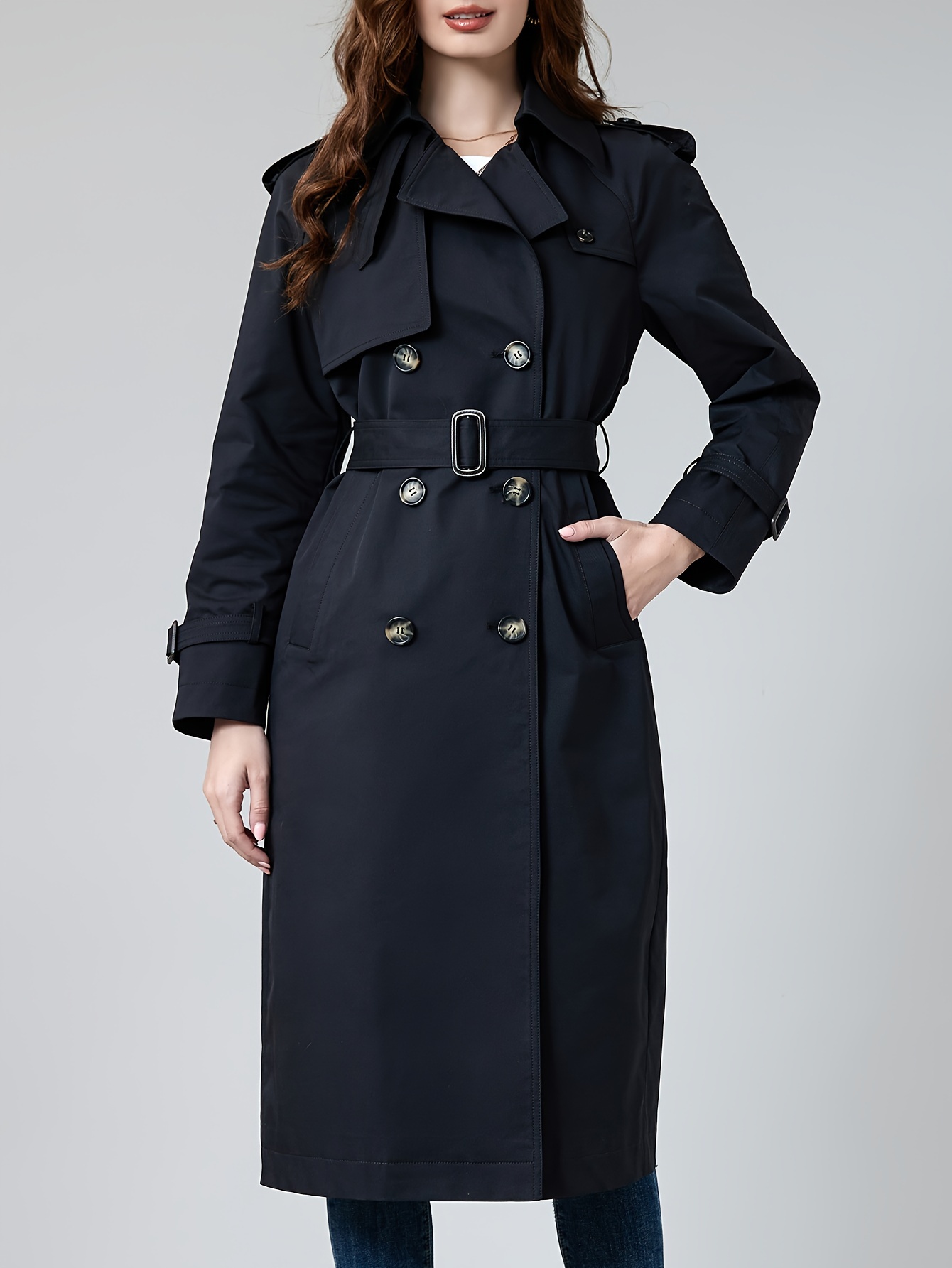 Temu Gelber Trenchcoat Damen Oberbekleidung Trenchcoat FÃ¼r Den