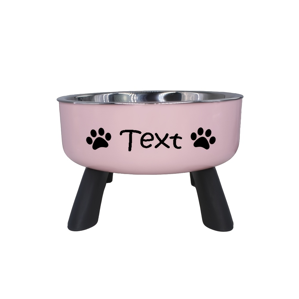 TEMU [customized]elevated Neck Protection Stainless Steel Pet Bowl Suitable For Small Dogs Anti Slip Feeding Bowl Custom Personalized With Patterns