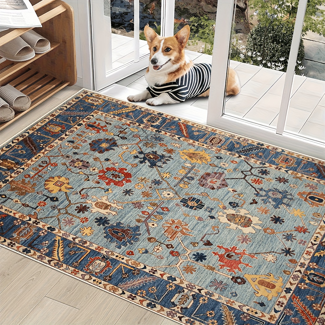 TEMU 【商品名】エスニックスタイル リビン カーペット、ノーススタイル エリアラグ、パーシアン ヴィンテージ柄 カーペット、ポシーア ラグ。リビンや書斎に最適。