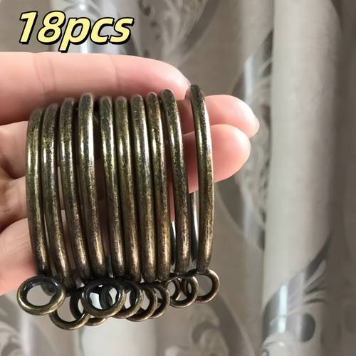anneaux de rideau universels en métal épais, diamètre intérieur 1,77 pouces, diamètre du fil 0,24 pouces, adaptés aux de 1,5 pouce ( 3,8 cm), disponibles en ensembles de 18 ou 36, couleur bronze vintage