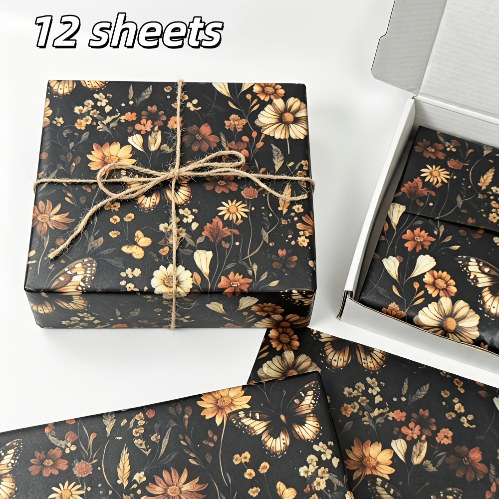 TEMU Carta da regalo con motivo rosa scuro vintage, 20 X 14 pollici, adatta per regali di Natale, confezioni regalo di compleanno, confezioni per