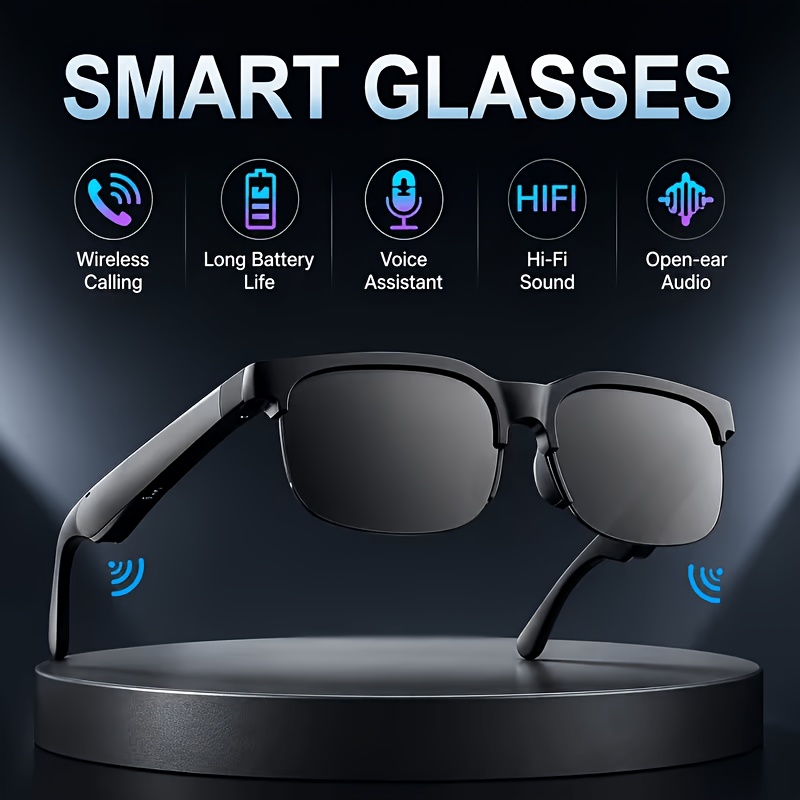 TEMU Ai Smart Glasses With Real-time Translation & - Compatible For 160 Languages, Multifunctional Device Suitable For Conferences, Meetings, Travel,