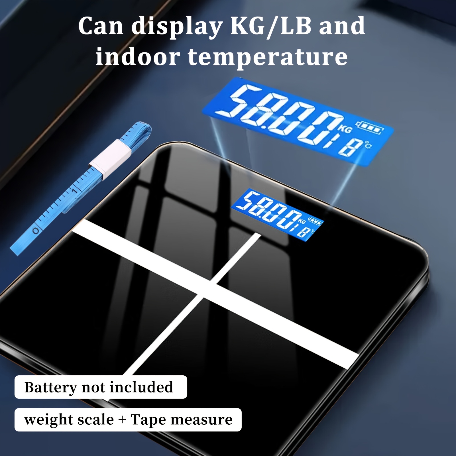 A Weighing Scale with a Capacity of 396 Pounds/ 180 Kilograms Equipped with an LED Backlit Display Screen and Tempered Glass, Designed Specifically for Personal Weighing. This Compact Scale Is Suitable for Home and Fitness Use, and Is an Ideal Choice - Image 5