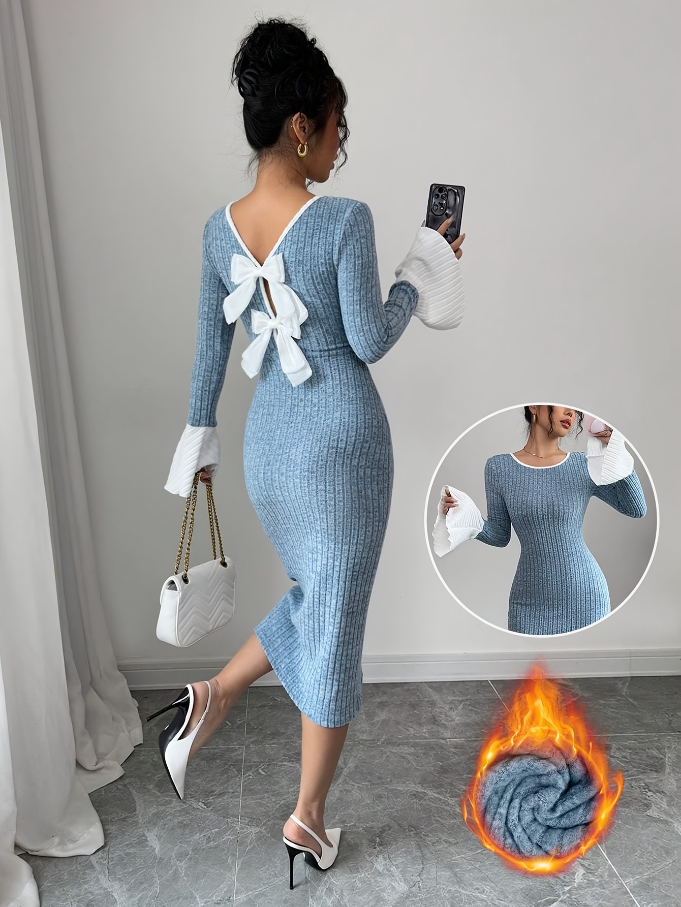 navy blue dress for baby girl Winter Dresses for Women: Buy Stylish Winter Clothes Online main image 1