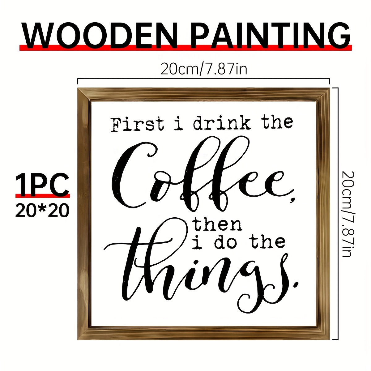 1pc Rustic Wooden Sign - Quirky -themed Wall Art With Framed Design, Distressed Finish, And Inspirational Quote For Home, Kitchen, Bar Decor