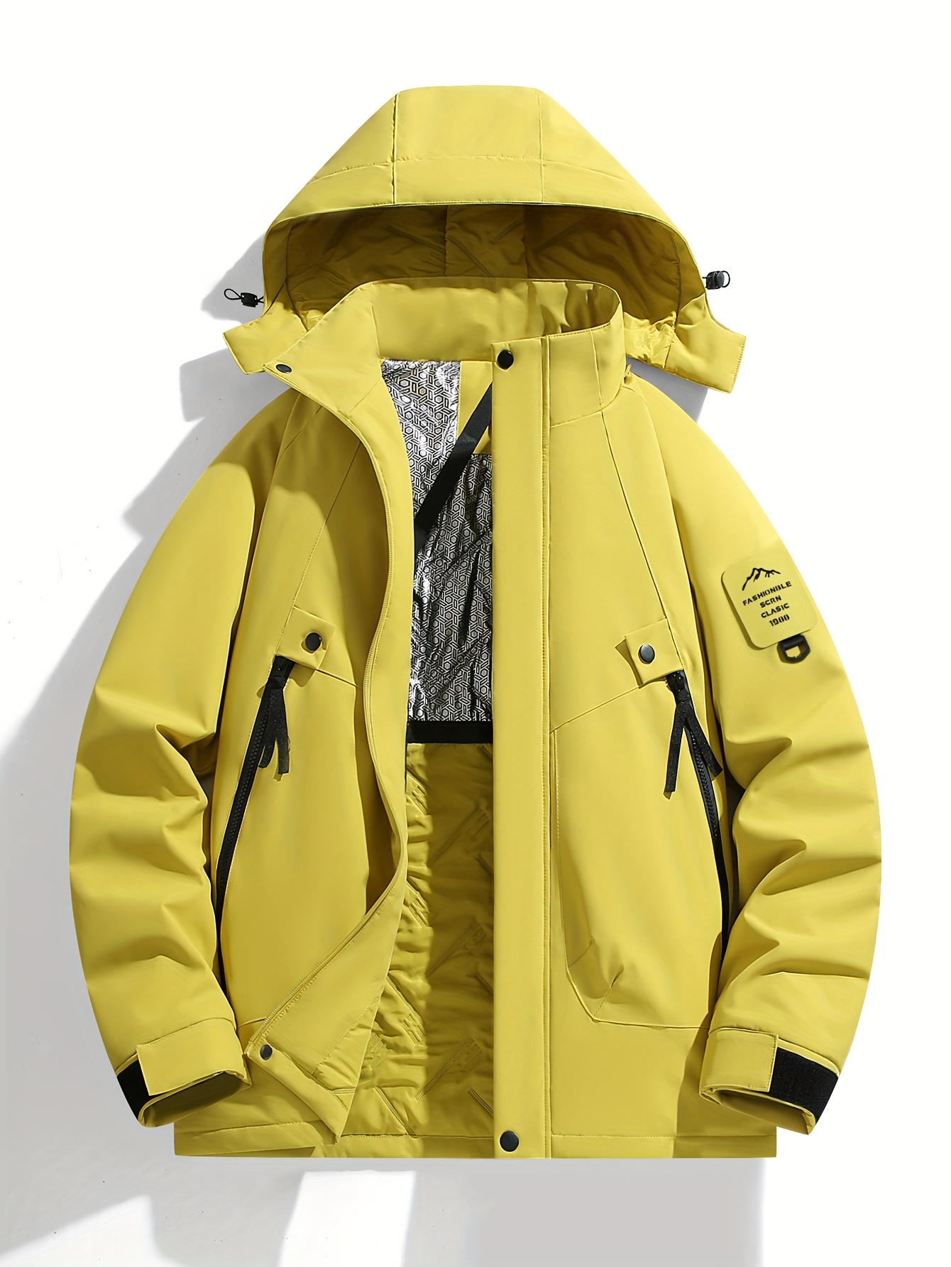 Chamarra de invierno para mujer con capucha, abrigo ligero e impermeable, cierre completo con cremallera, color lavanda para esquiar, senderismo y viajes diarios, tela no elástica lavable a mano, ropa para esquiar, capucha desmontable, bolsillos con cierre - Imagen 5