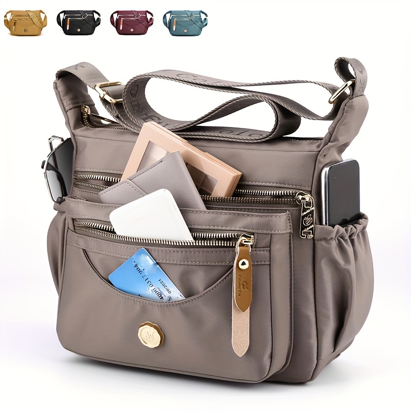 

Sac Hobo Décontracté De Couleur Unie, Sac À Bandoulière À Fermeture Éclair Tout Assorti, Sac Polyvalent Pour Femmes Pour Le Travail