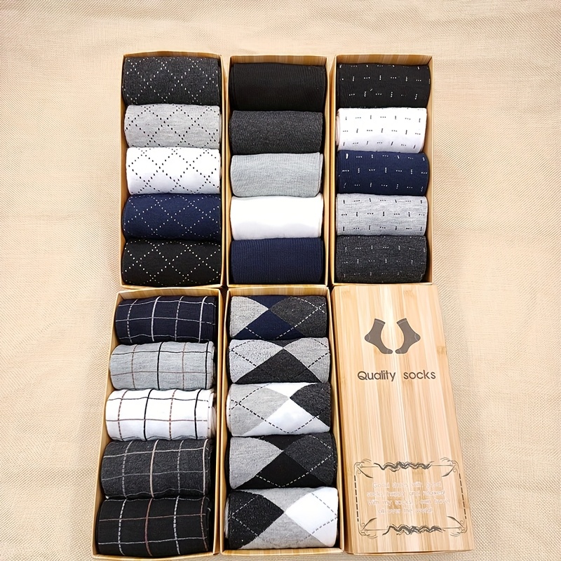 5 Pairs Boxed Men's Four Seasons Socks