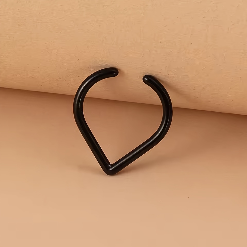 Stainless Steel Fake Piercing Nose Ring Teardrop Shape Clip